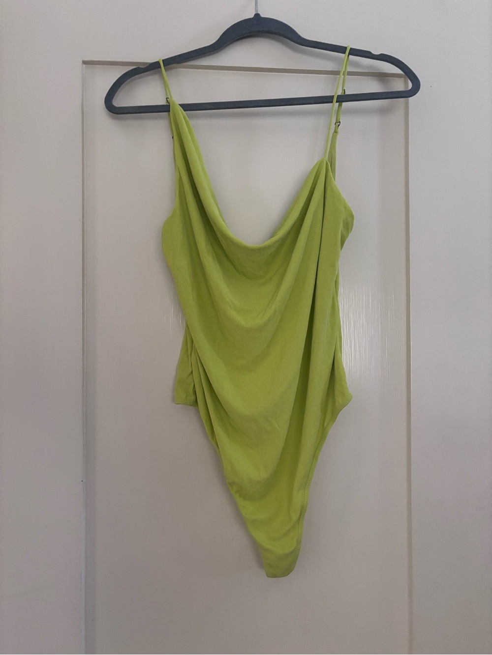 Urban Outfitters Neon Lime Green Cowl Neck Bodysuit